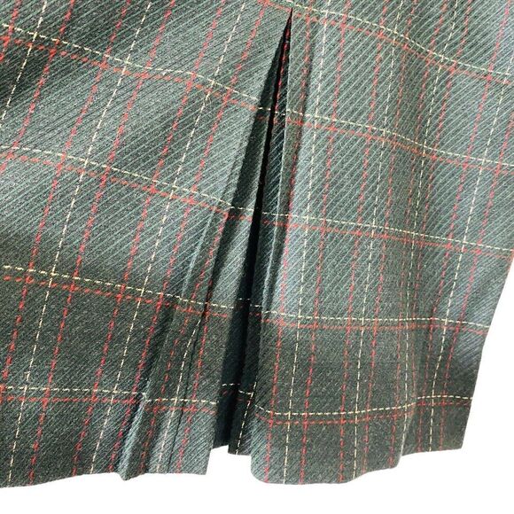 Vintage Harve Benard Suit Jacket 10 and Skirt 14 Womens Green Plaid Wool - Picture 5 of 8